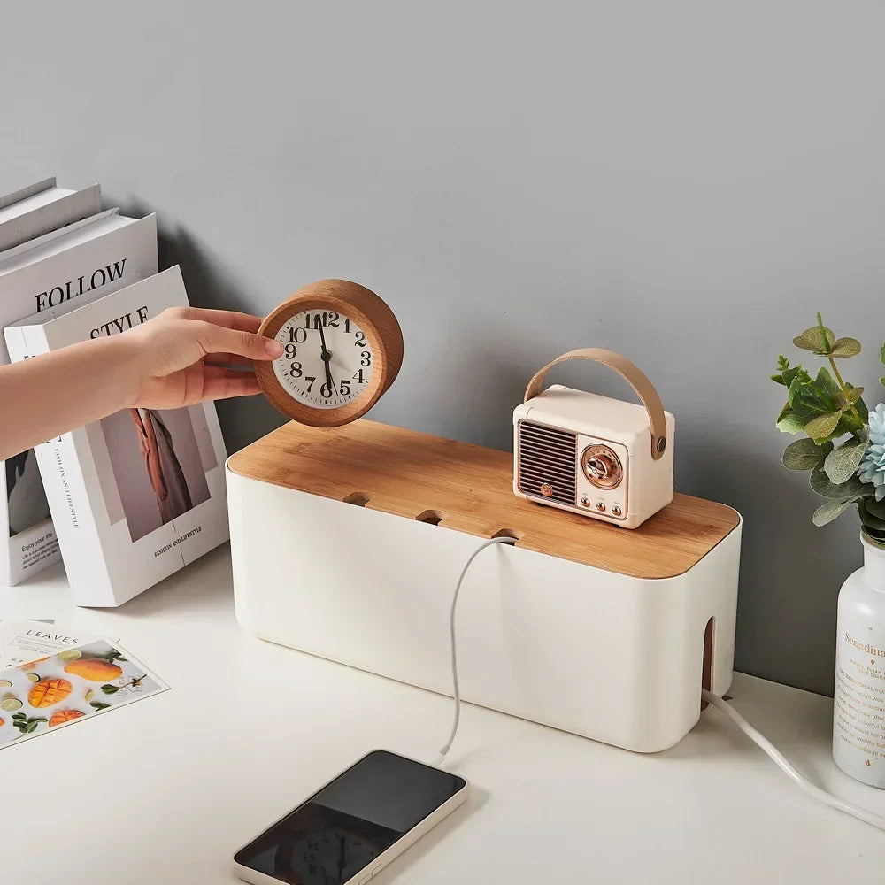 Deskoze Gjem Bamboo-Lid Cable Box by Deskoze, view 2