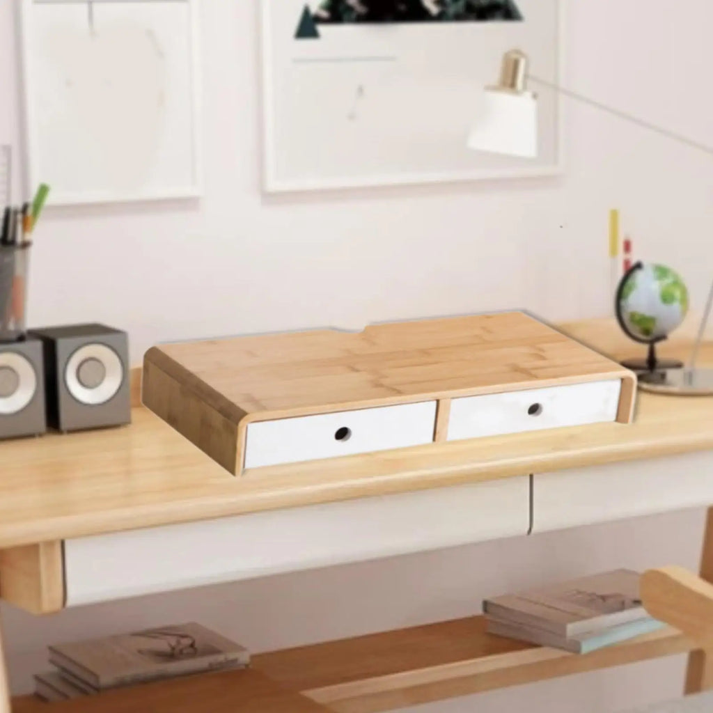 Deskoze Rom Bamboo Twin-Drawer Riser by Deskoze, view 3
