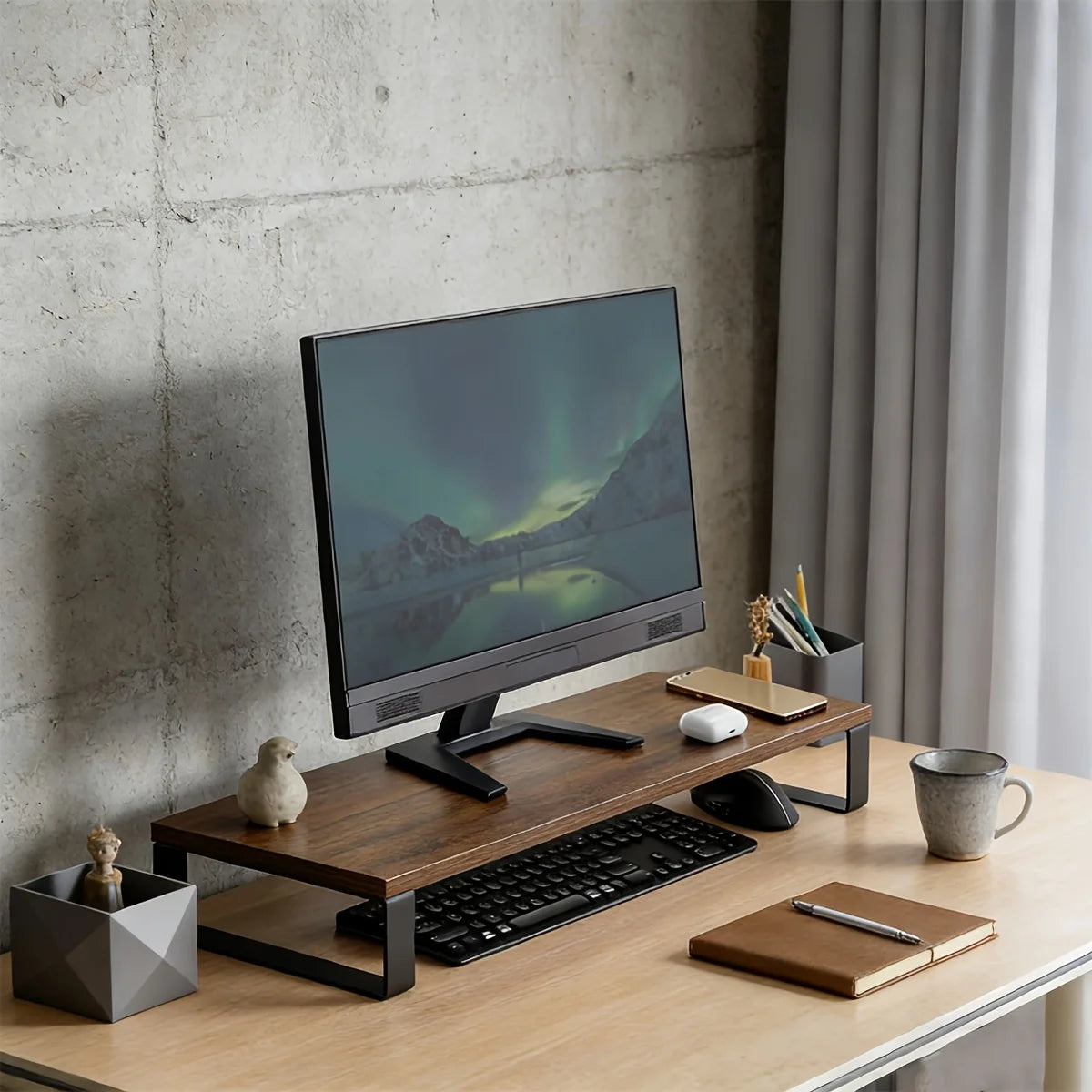 Deskoze Furu Steel-Frame Walnut Monitor Riser by Deskoze, view 2