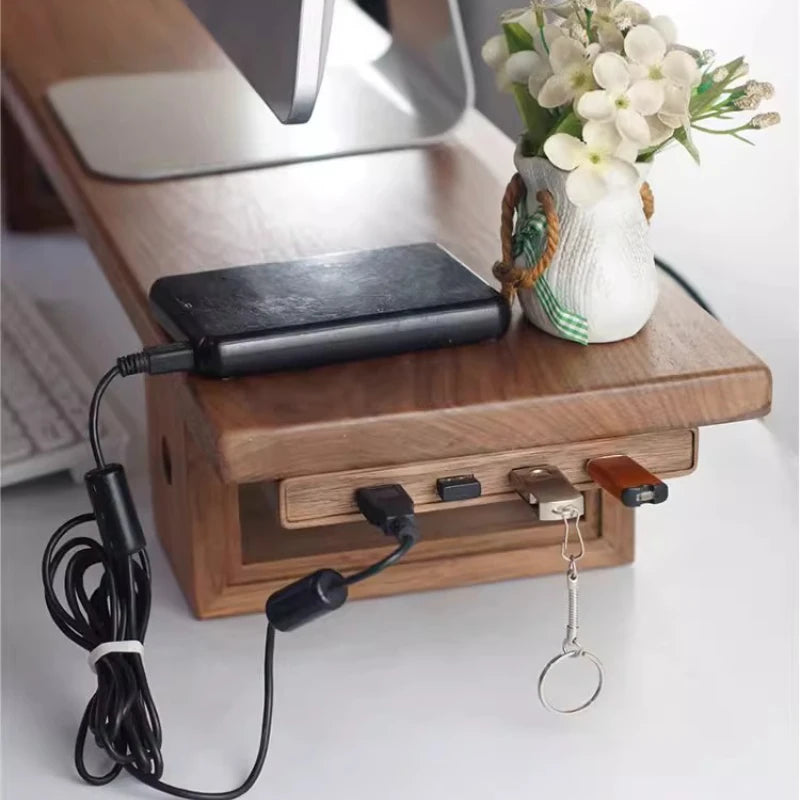 Deskoze Kobling Walnut Under-Desk USB Hub by Deskoze, view 3