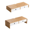 Deskoze Rom Bamboo Twin-Drawer Riser by Deskoze
