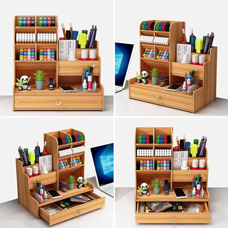 Deskoze Arkiv Wooden Desk Organiser with Drawer by Deskoze, view 2