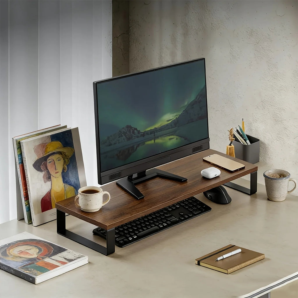 Deskoze Furu Steel-Frame Walnut Monitor Riser by Deskoze, view 5