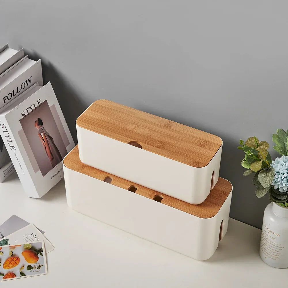 Deskoze Gjem Bamboo-Lid Cable Box by Deskoze, view 3