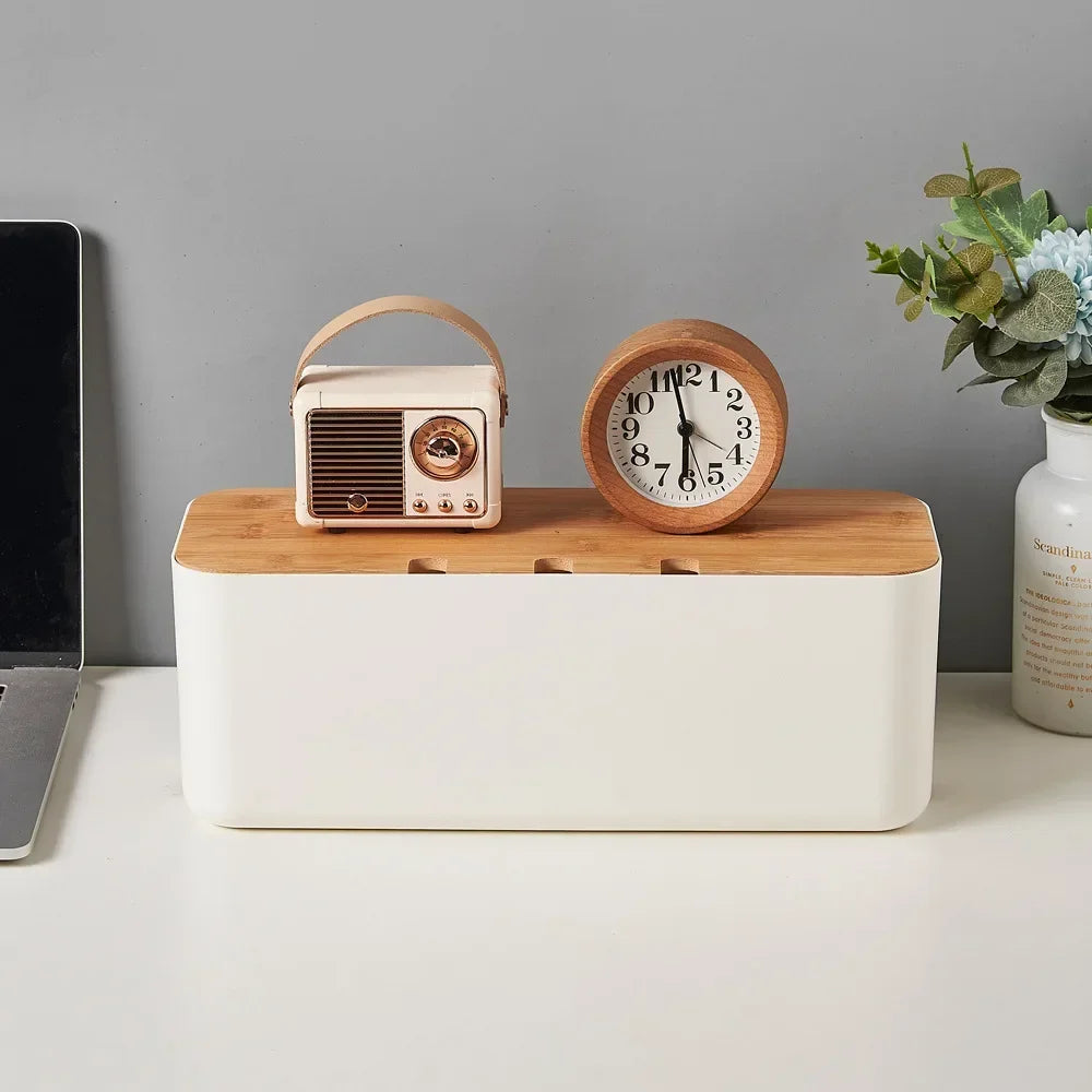 Deskoze Gjem Bamboo-Lid Cable Box by Deskoze, view 4
