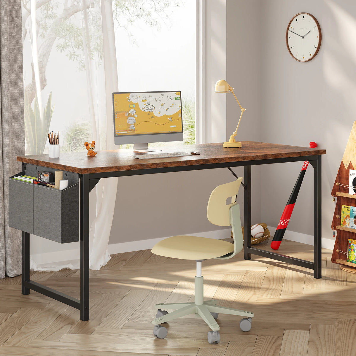 Deskoze Verk Steel-Frame Writing Desk with Side Bag by Deskoze, view 2