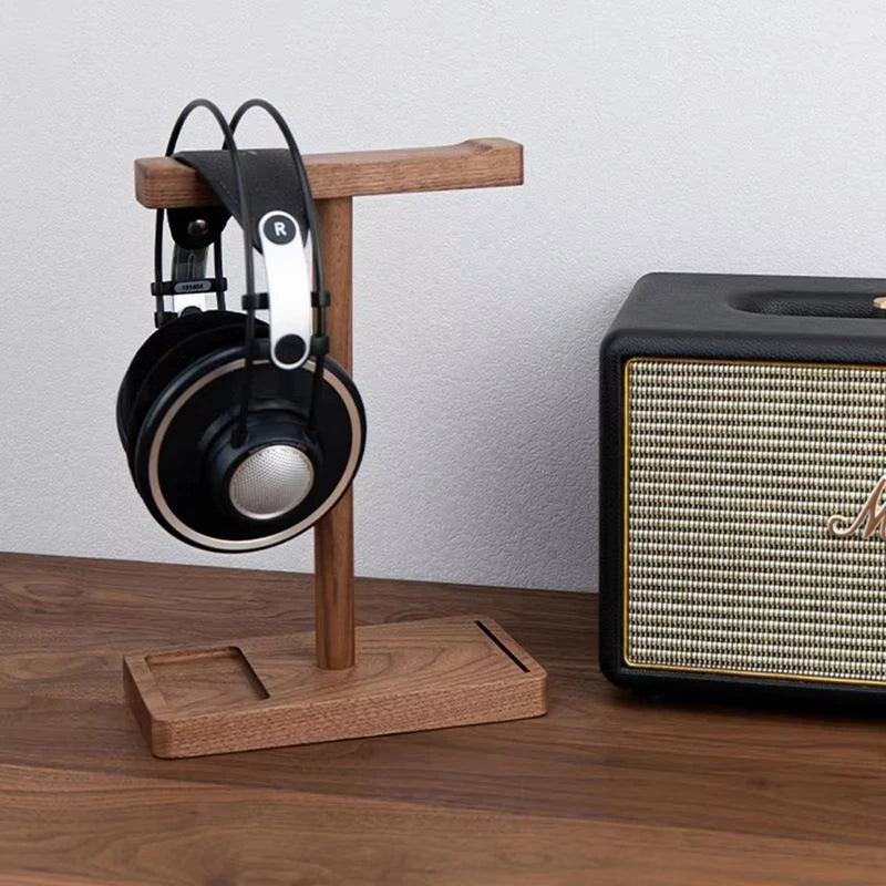 Deskoze Tre Black Walnut Headphone Stand by Deskoze