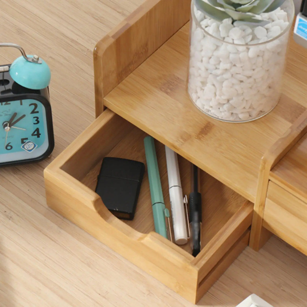 Deskoze Skuff Bamboo Drawer Monitor Riser by Deskoze