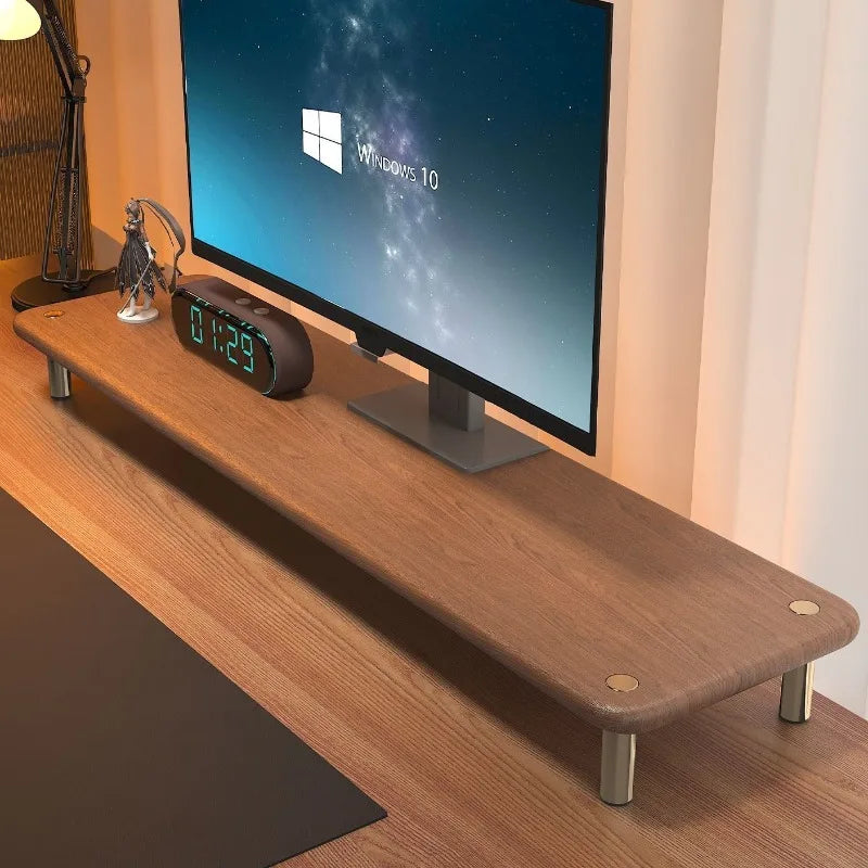 Deskoze Bro Chrome-Leg Walnut Monitor Shelf by Deskoze, view 2
