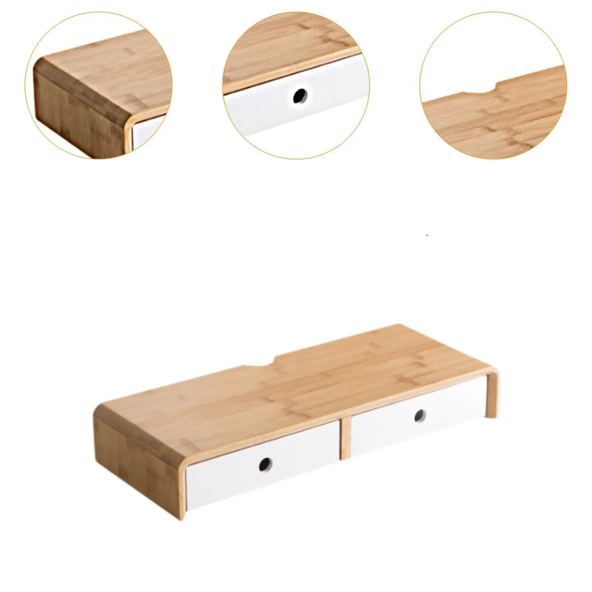 Deskoze Rom Bamboo Twin-Drawer Riser by Deskoze, view 5