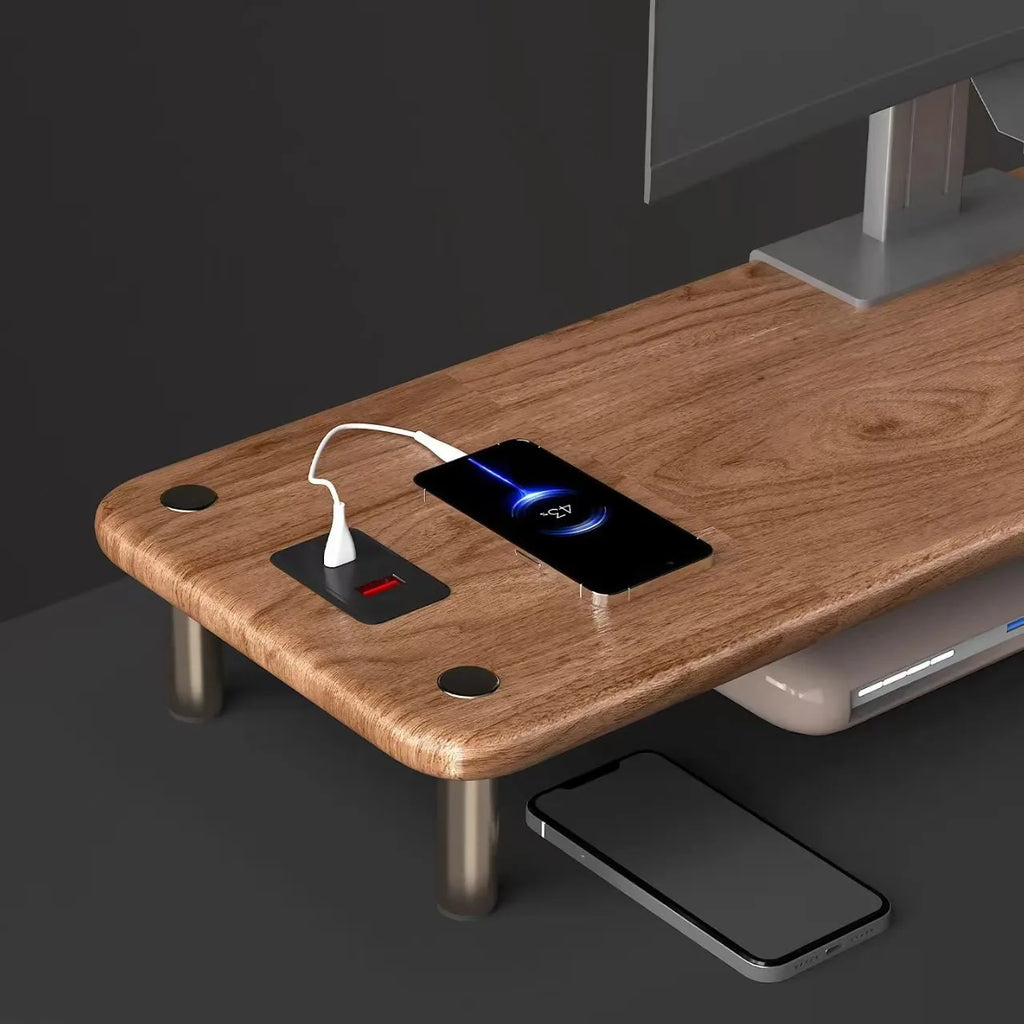 Deskoze Gnist Charging Wood Monitor Shelf by Deskoze, view 3