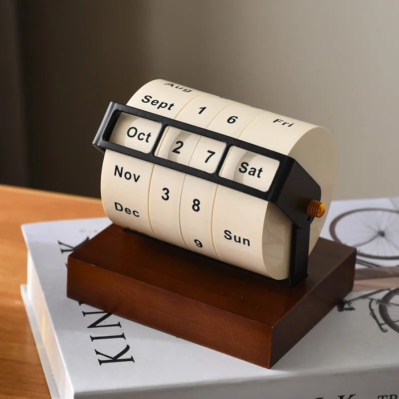 Deskoze Hjul Walnut Perpetual Calendar by Deskoze