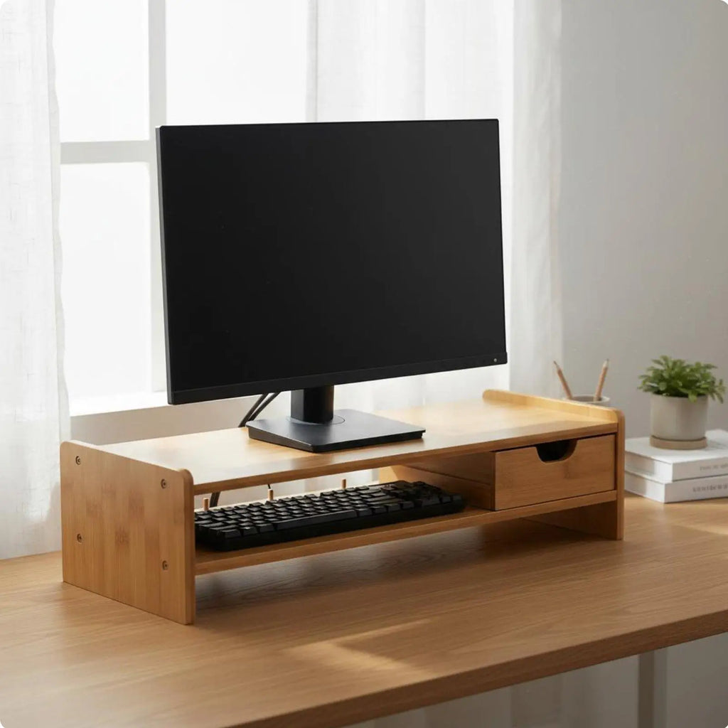 Deskoze Skuff Bamboo Drawer Monitor Riser by Deskoze, view 4