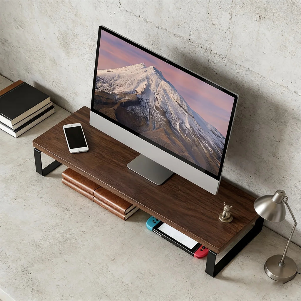 Deskoze Furu Steel-Frame Walnut Monitor Riser by Deskoze, view 4