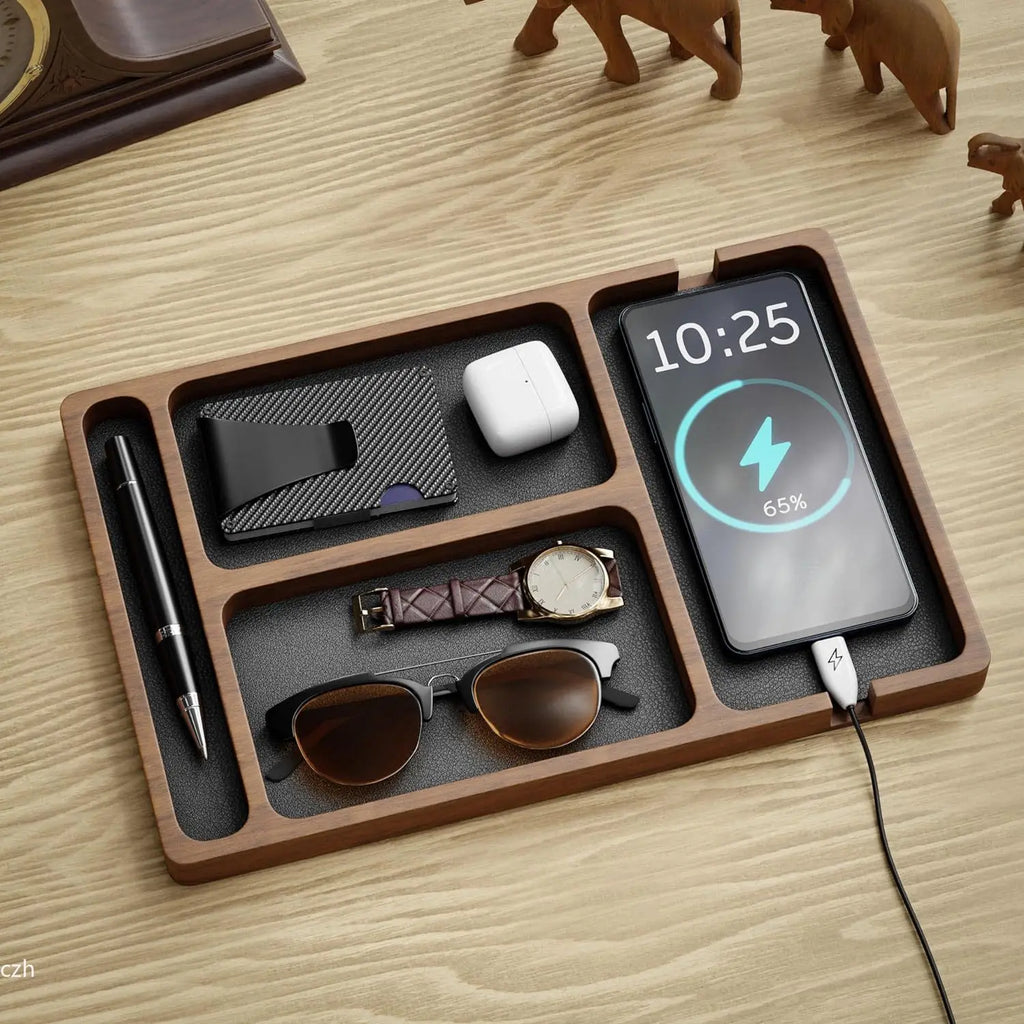 Deskoze Lomme Walnut Valet Tray by Deskoze