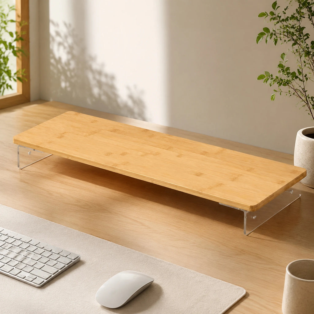 Deskoze Svev Floating Bamboo Monitor Shelf by Deskoze, view 2
